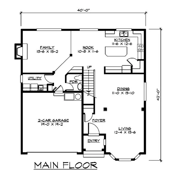 Main Floor Plan for House Plan #330952