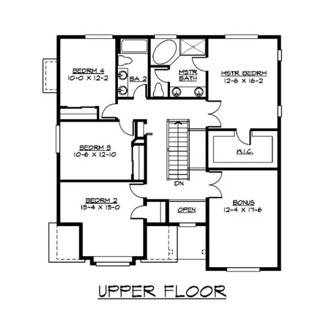 Second Floor Plan for House Plan #330952
