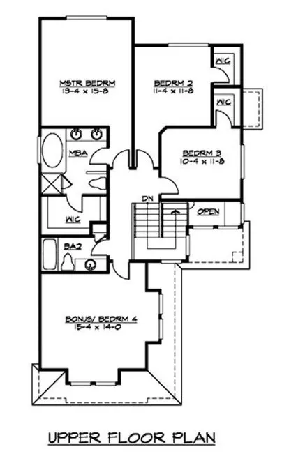 Second Floor Plan for House Plan #337212