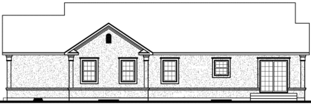 Rear Elevation for House Plan #148722