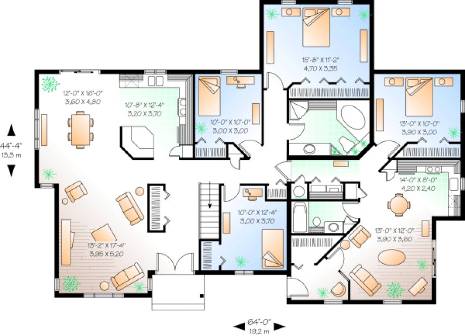 Main Floor Plan for House Plan #148722