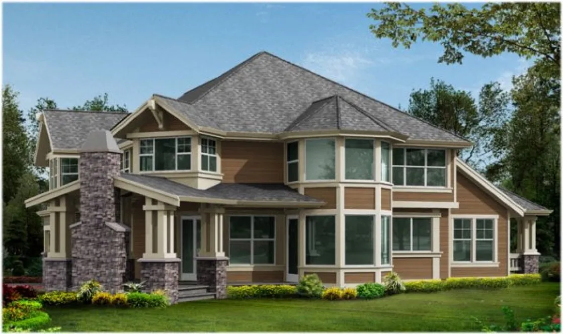 Rear Elevation for House Plan #330953