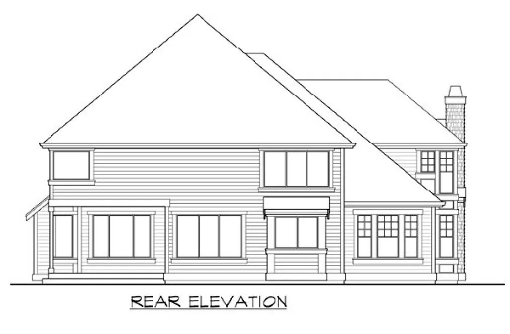 Rear Elevation for House Plan #330753