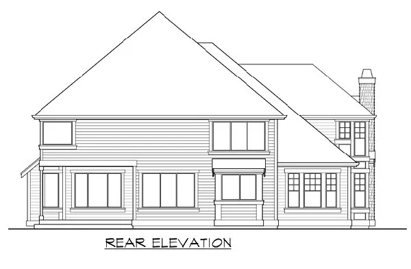 Rear Elevation for House Plan #330753