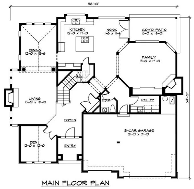 Main Floor Plan for House Plan #330753