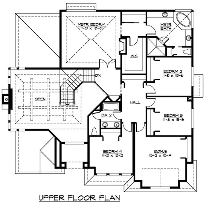 Second Floor Plan for House Plan #330753