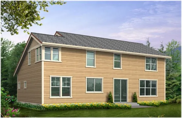 Rear Elevation for House Plan #335652