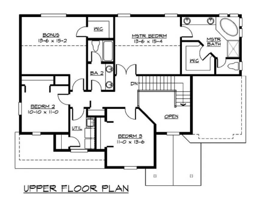 Second Floor Plan for House Plan #335652