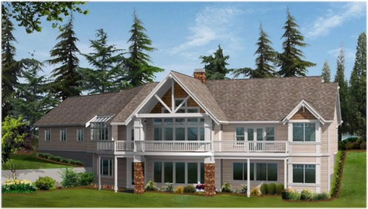 Rear Elevation for House Plan #335912