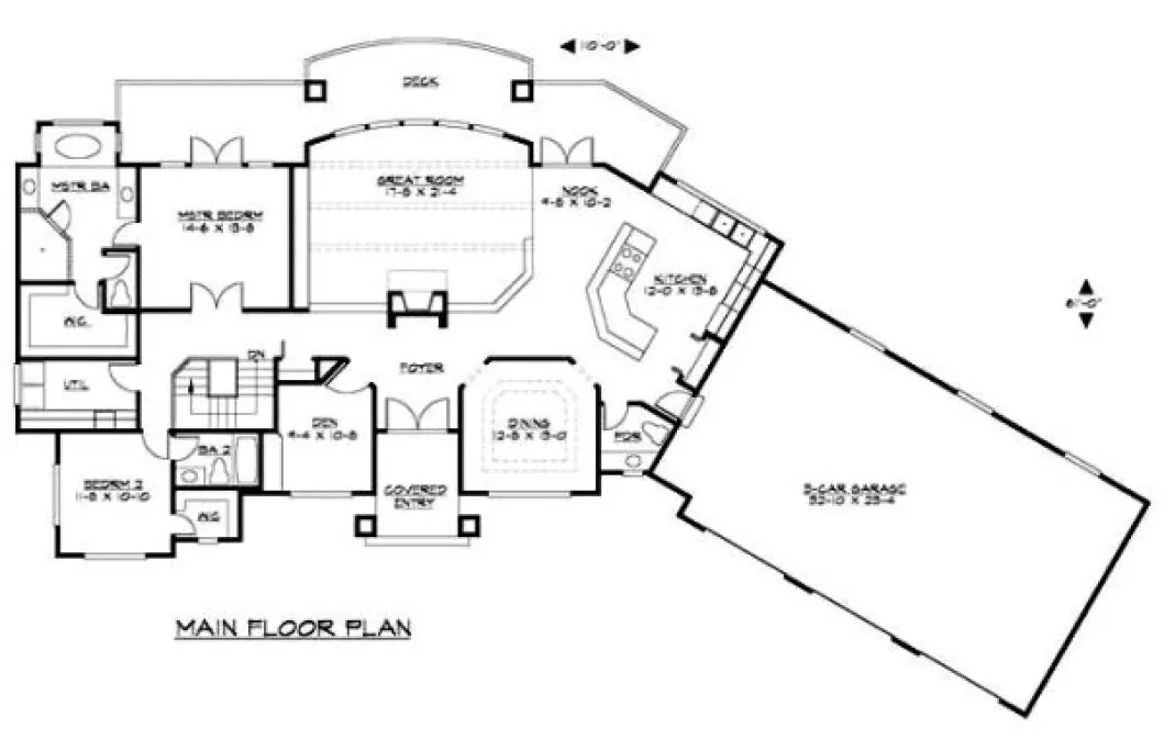 Main Floor Plan for House Plan #335912
