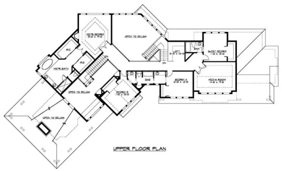 Second Floor Plan for House Plan #330564