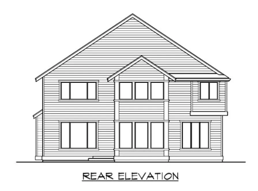 Rear Elevation for House Plan #330033