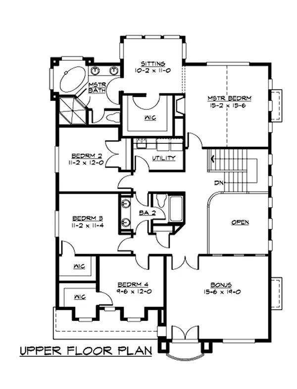 Second Floor Plan for House Plan #330033