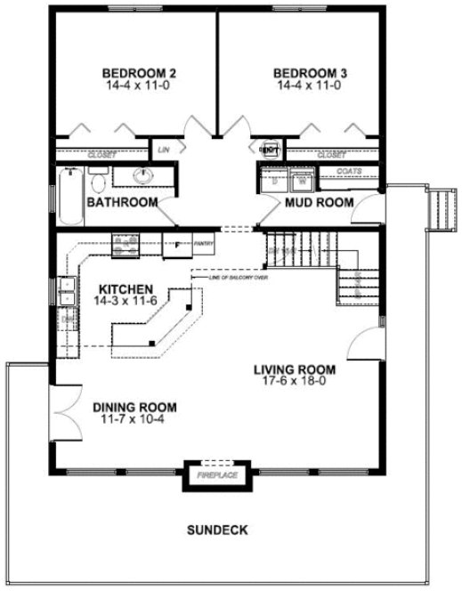 Main Floor Plan for House Plan #195004