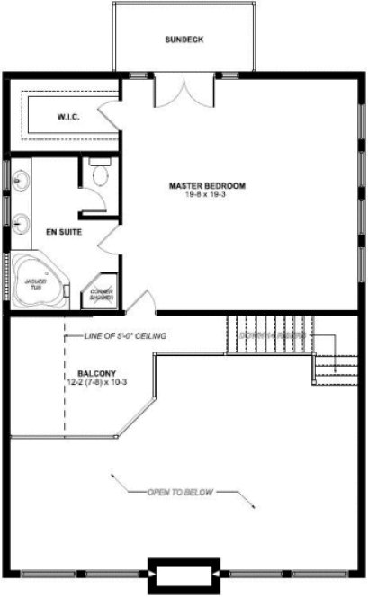 Second Floor Plan for House Plan #195004