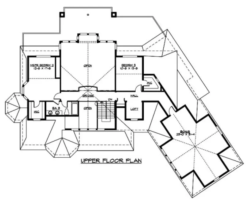 Second Floor Plan for House Plan #332594