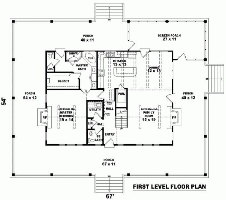 Main Floor Plan for House Plan #499241