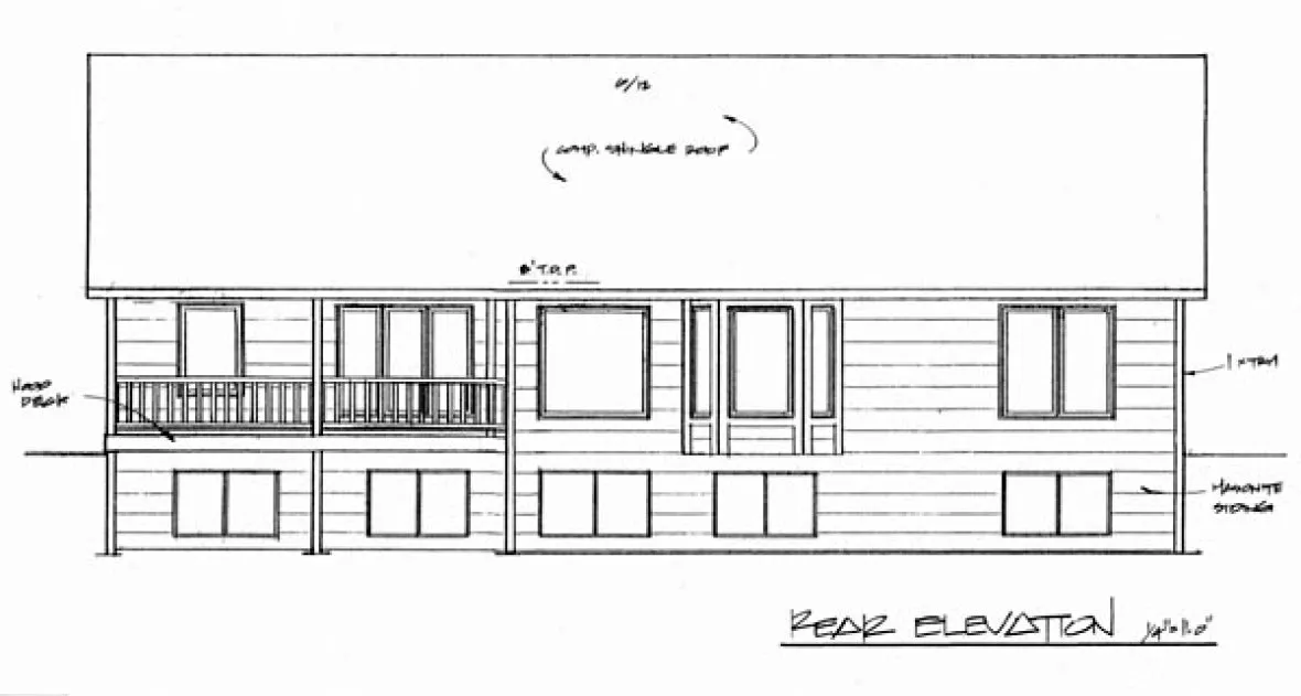 Rear Elevation for House Plan #351561