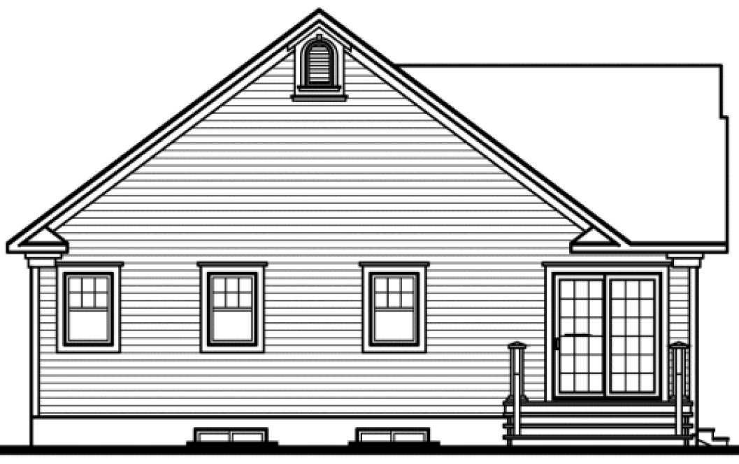 Rear Elevation for House Plan #140922