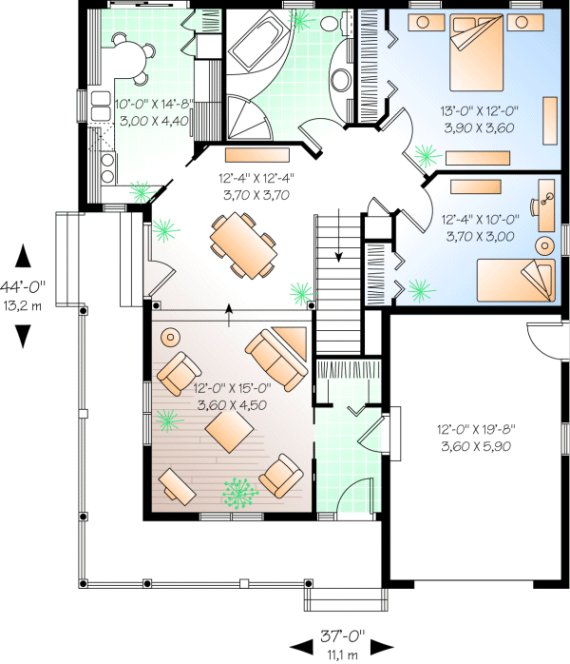 Main Floor Plan for House Plan #140922
