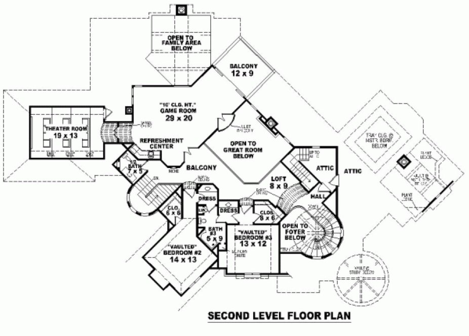 Second Floor Plan for House Plan #494983