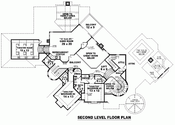 Second Floor Plan for House Plan #494983