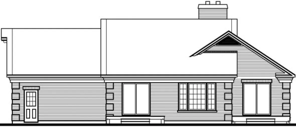 Rear Elevation for House Plan #148801