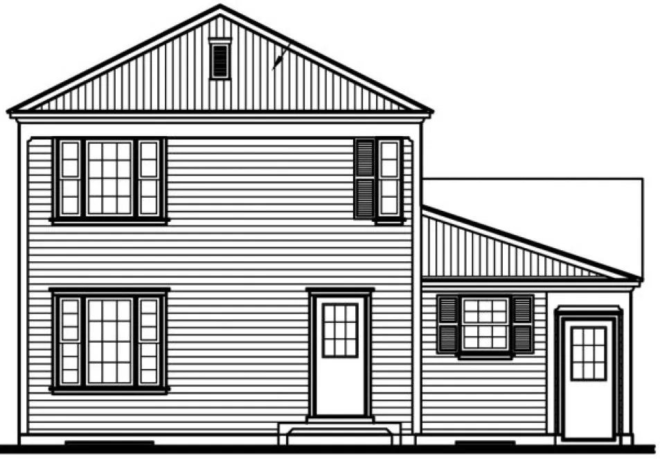 Rear Elevation for House Plan #147961