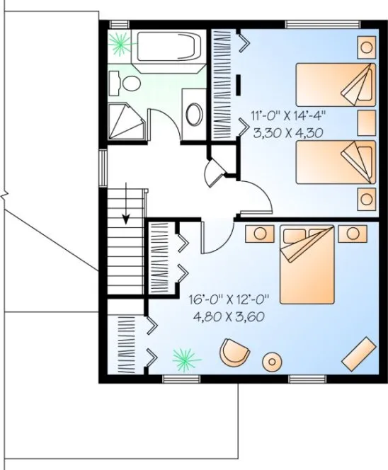 Second Floor Plan for House Plan #147961