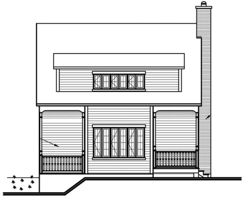 Rear Elevation for House Plan #145781