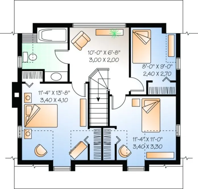 Second Floor Plan for House Plan #145781