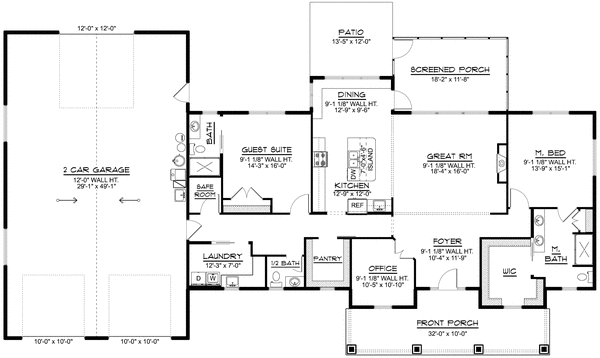 Main Floor Plan for House Plan #754502
