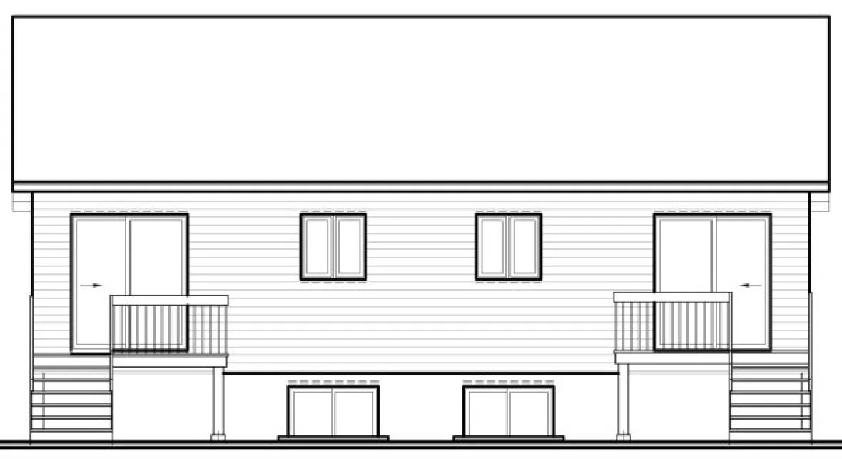 Rear Elevation for House Plan #148702