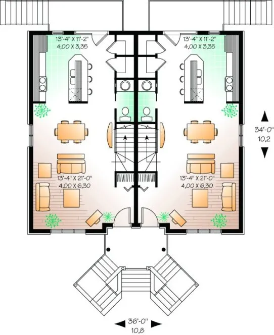 Main Floor Plan for House Plan #140802