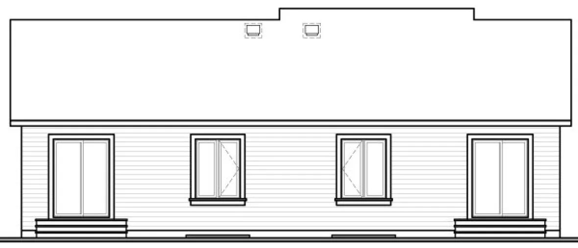 Rear Elevation for House Plan #144802