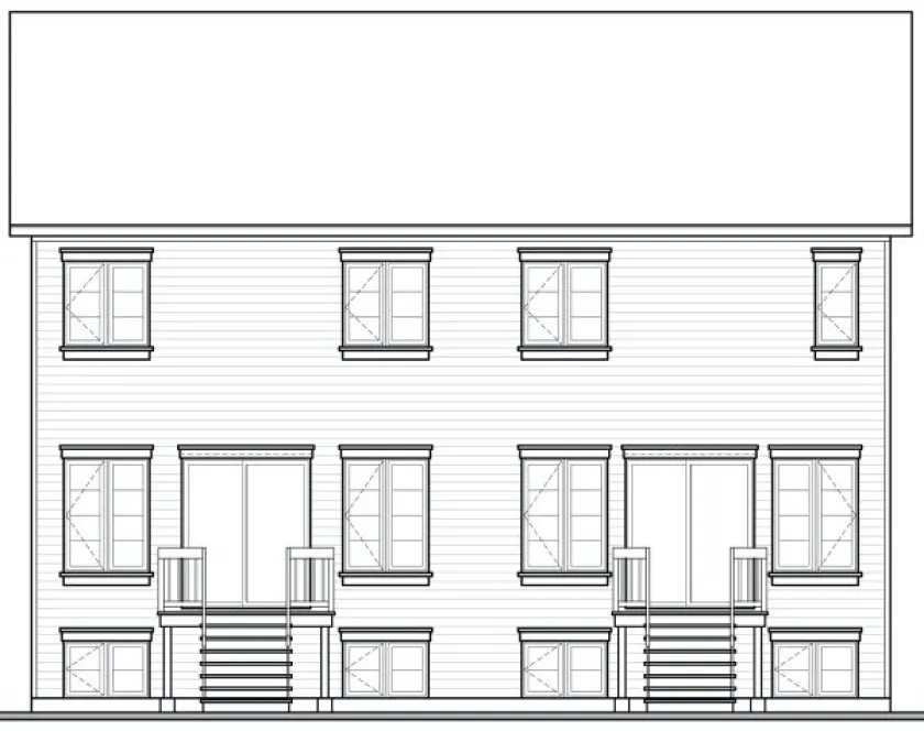 Rear Elevation for House Plan #142902