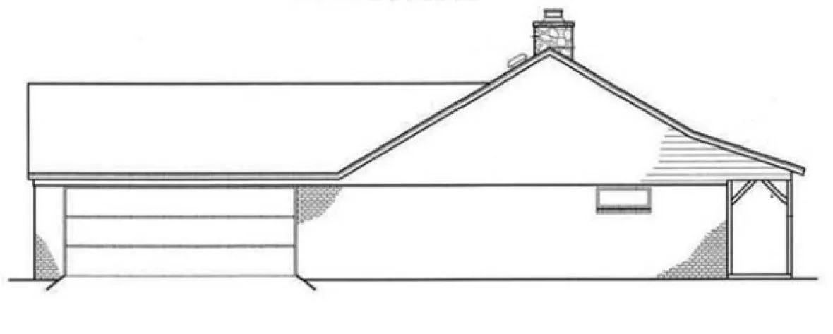 Left Elevation for House Plan #489011