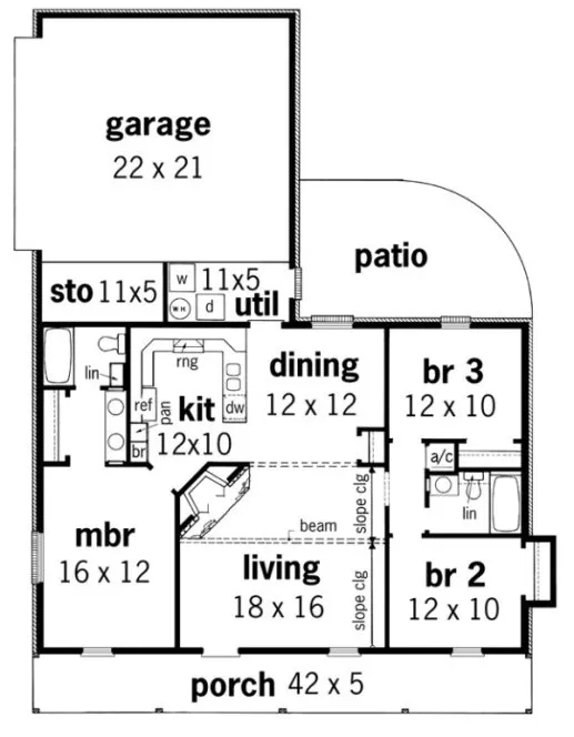 Main Floor Plan for House Plan #489011