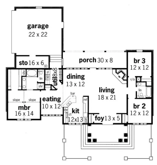 Main Floor Plan for House Plan #482971