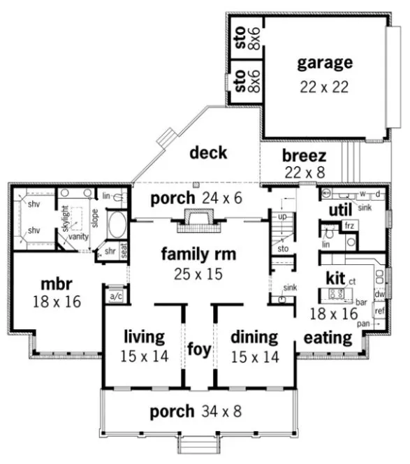Main Floor Plan for House Plan #480003