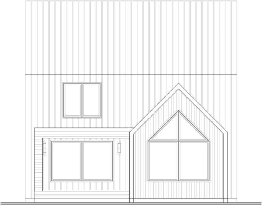 Rear Elevation for House Plan #143373