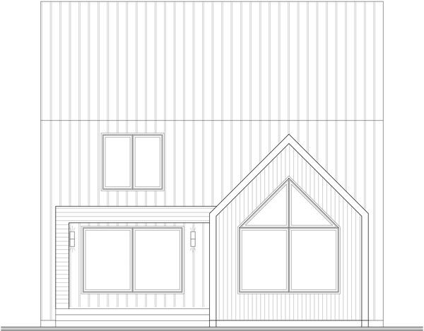 Rear Elevation for House Plan #143373