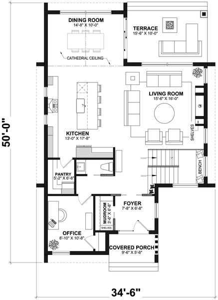 Main Floor Plan for House Plan #143373