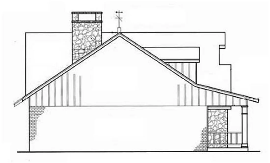 Left Elevation for House Plan #487061