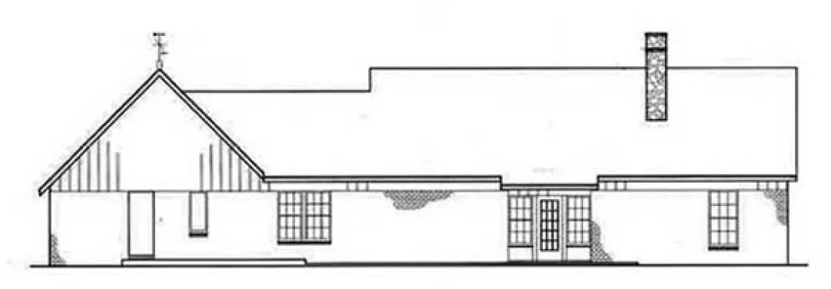 Rear Elevation for House Plan #487061