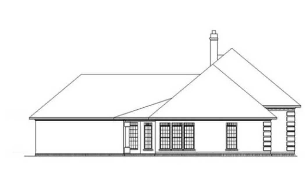 Left Elevation for House Plan #489002