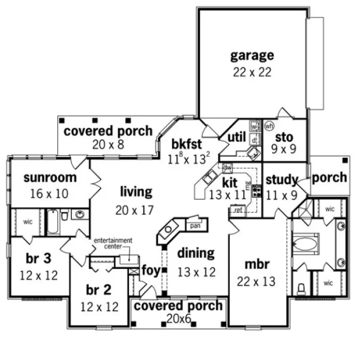 Main Floor Plan for House Plan #489002