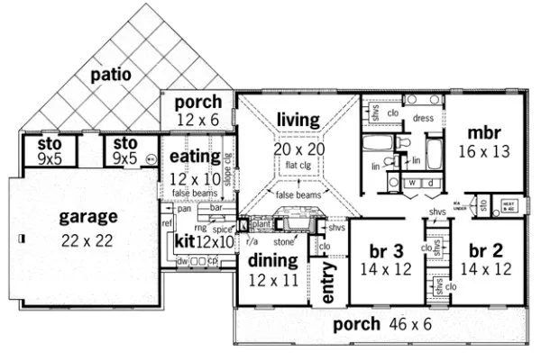 Main Floor Plan for House Plan #488081