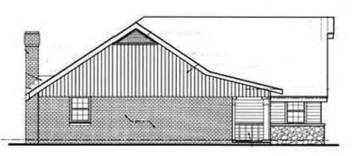 Left Elevation for House Plan #480141