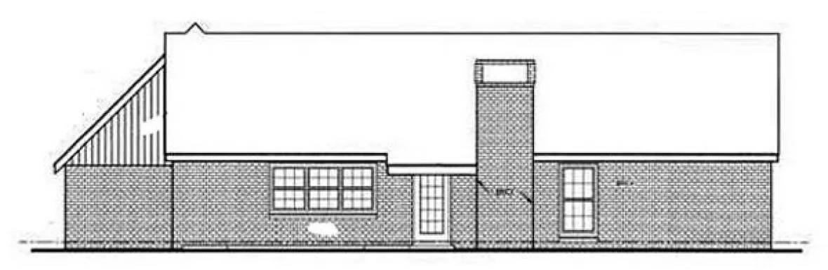 Rear Elevation for House Plan #480141